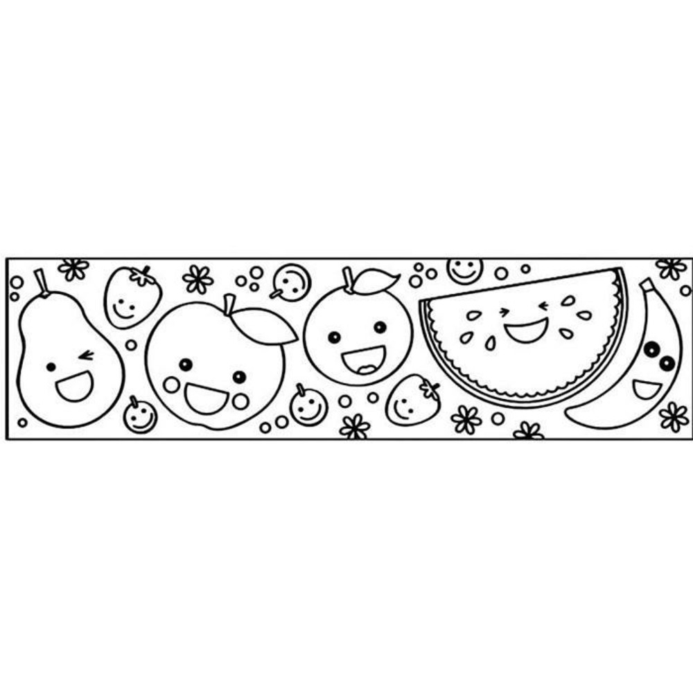 Masking tape large à colorier - fruits 4,6 cm x 5 m