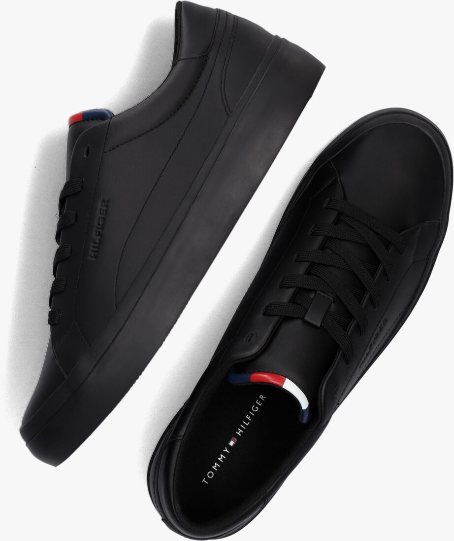 TOMMY HILFIGER zwarte tommy hilfiger lage sneakers prep vulc leather