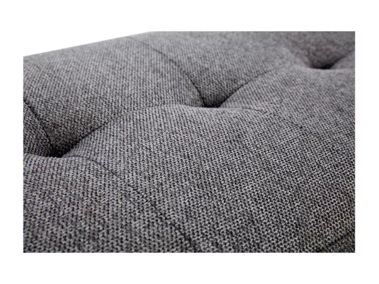Banc scandinave capitonné en tissu effet velours texturé gris foncé et bois clair L96 cm GUESTA