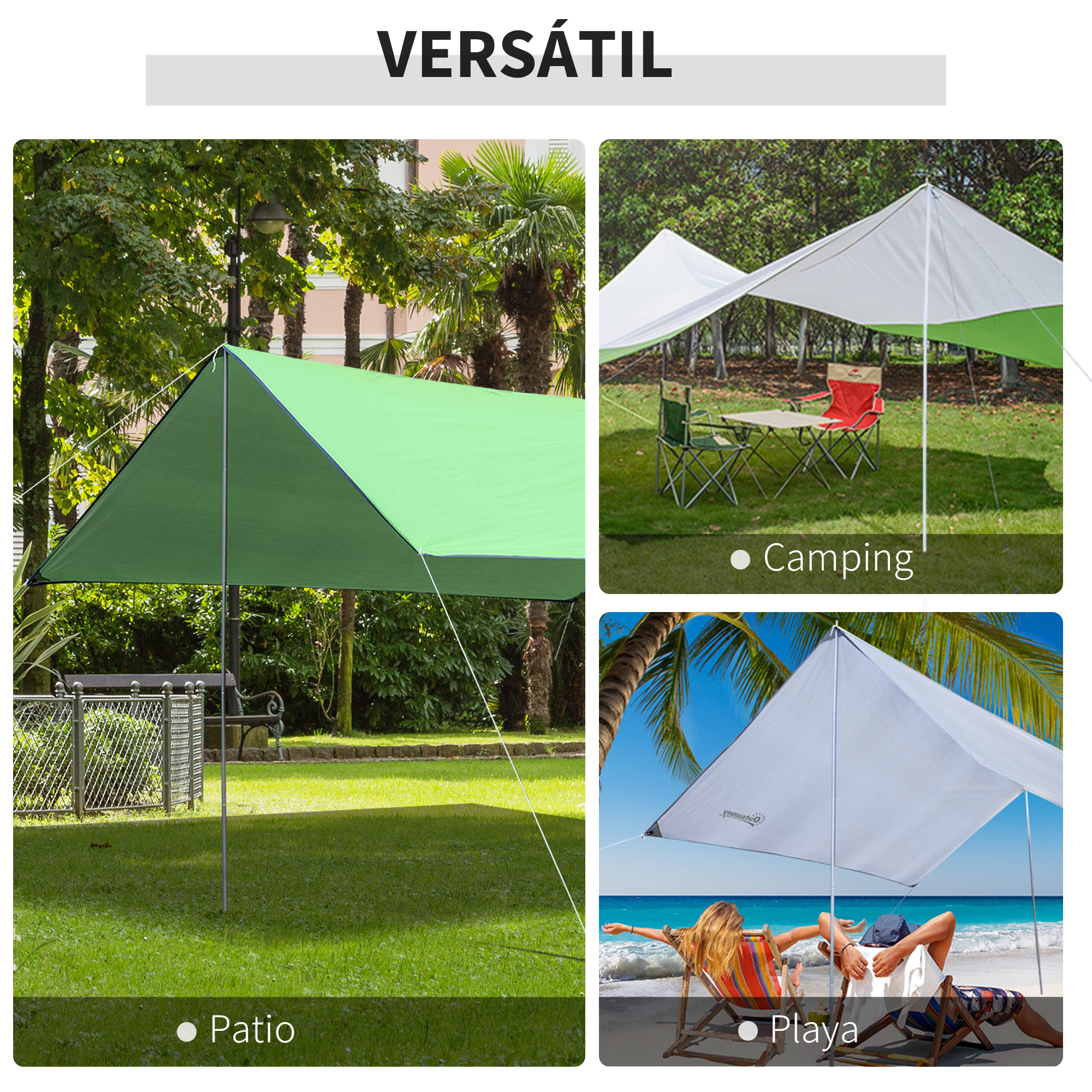 Mastro branco Outsunny para vela de sombra ou toldo/abrigo, mastro para tenda.