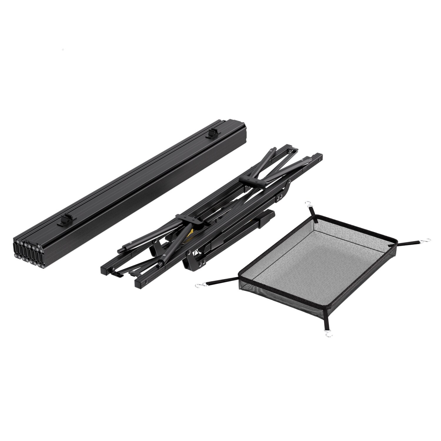24MOVE® Campingtisch Klapptisch mit Aluminiumrahmen, Tischplatte aufrollbar, Falttisch klappbar, höhenverstellbar, inkl. Tragetasche - bis 30 kg, Anthrazitgrau