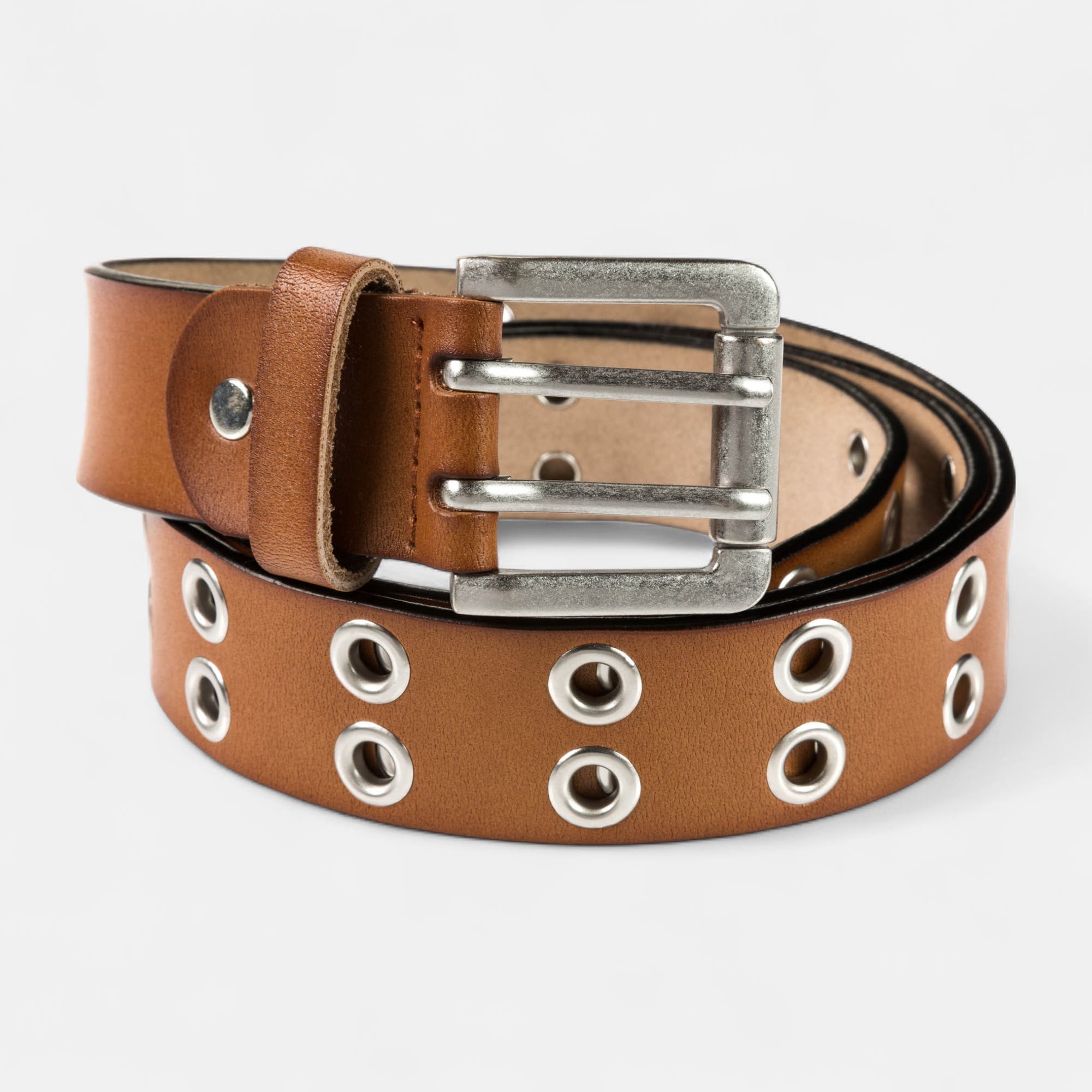 Ceinture en cuir camel