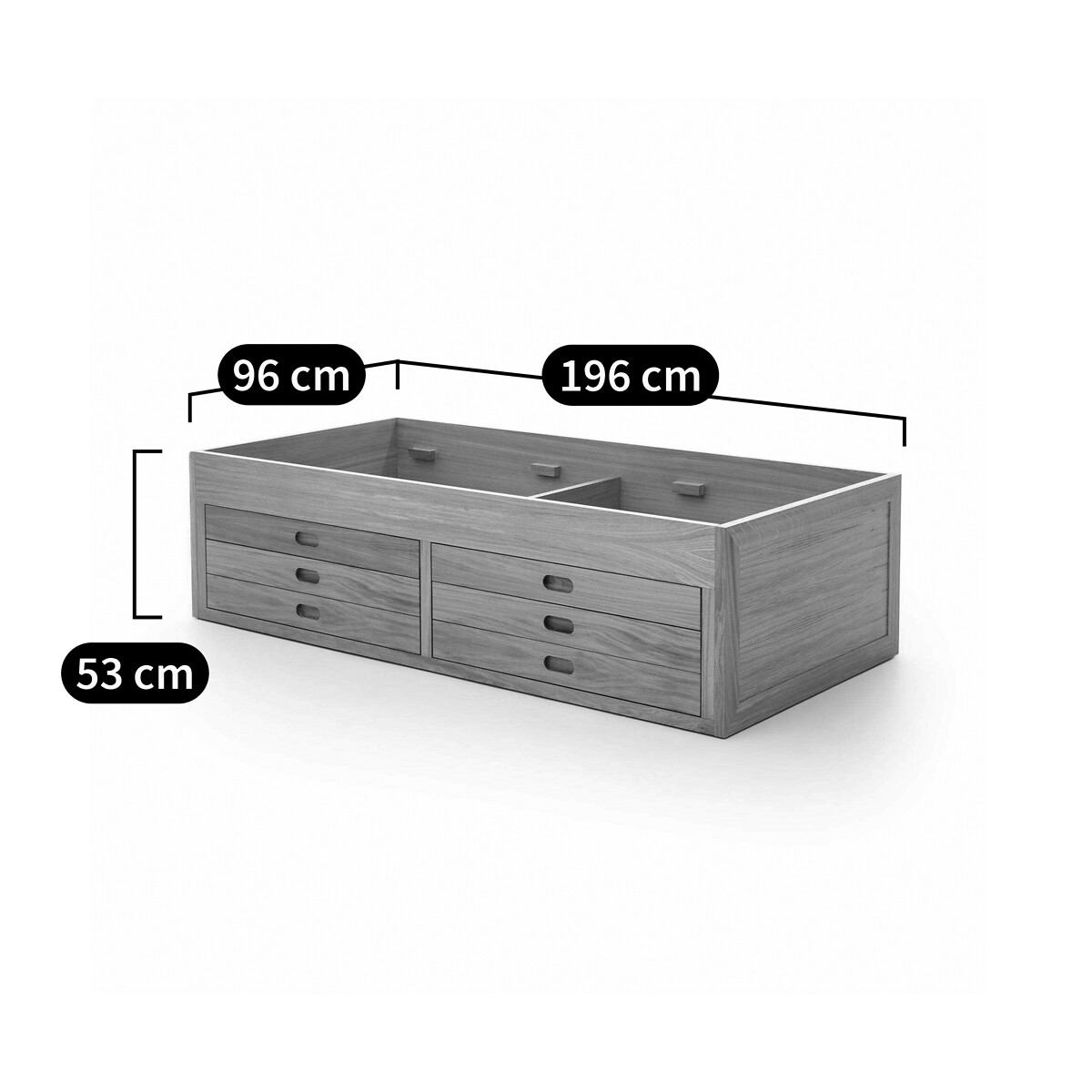AM.PM<br>Cama plataforma, folheado de carvalho Octavo