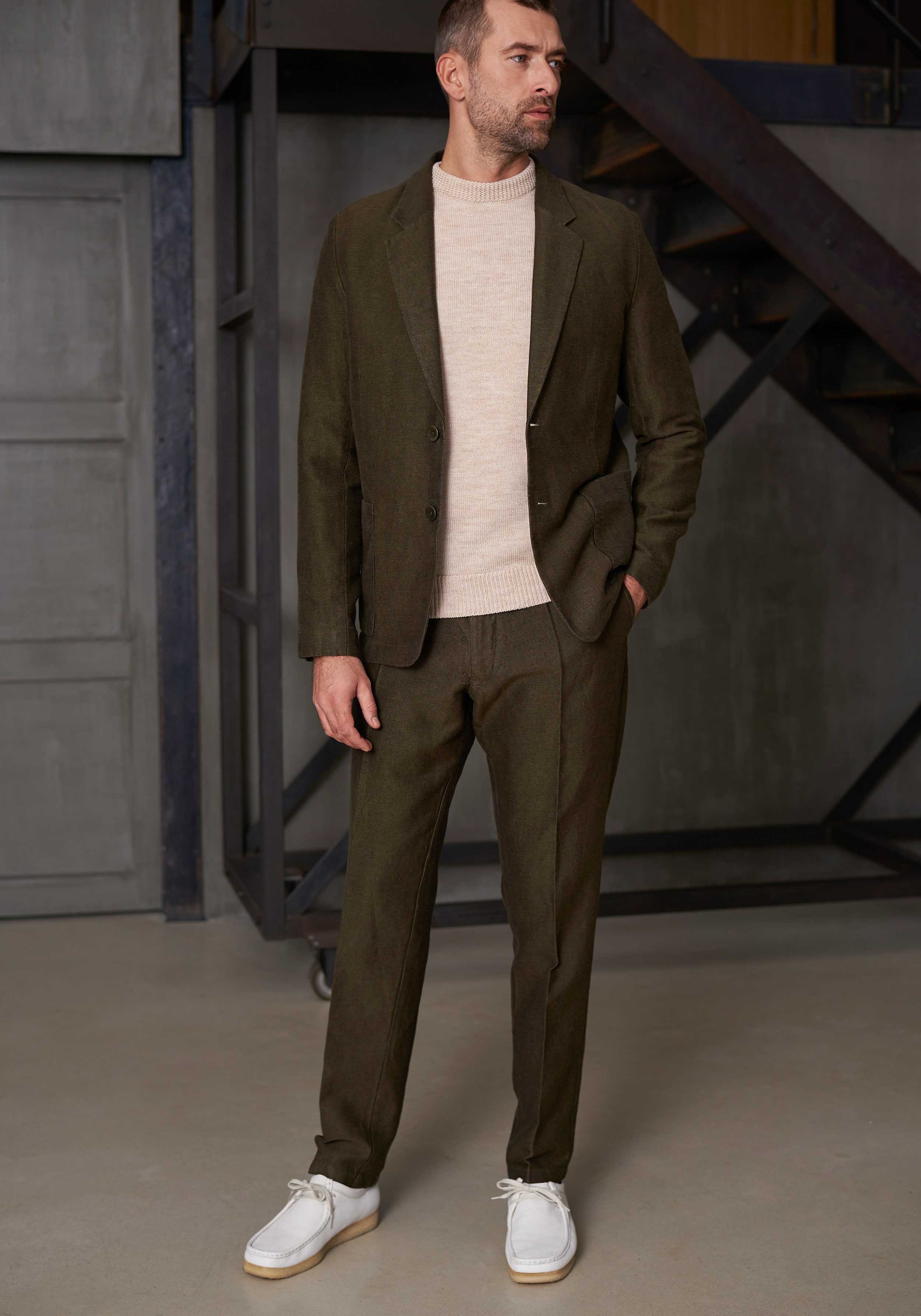 About Companions Leinen-Blazer Enver Olive Winter Linen