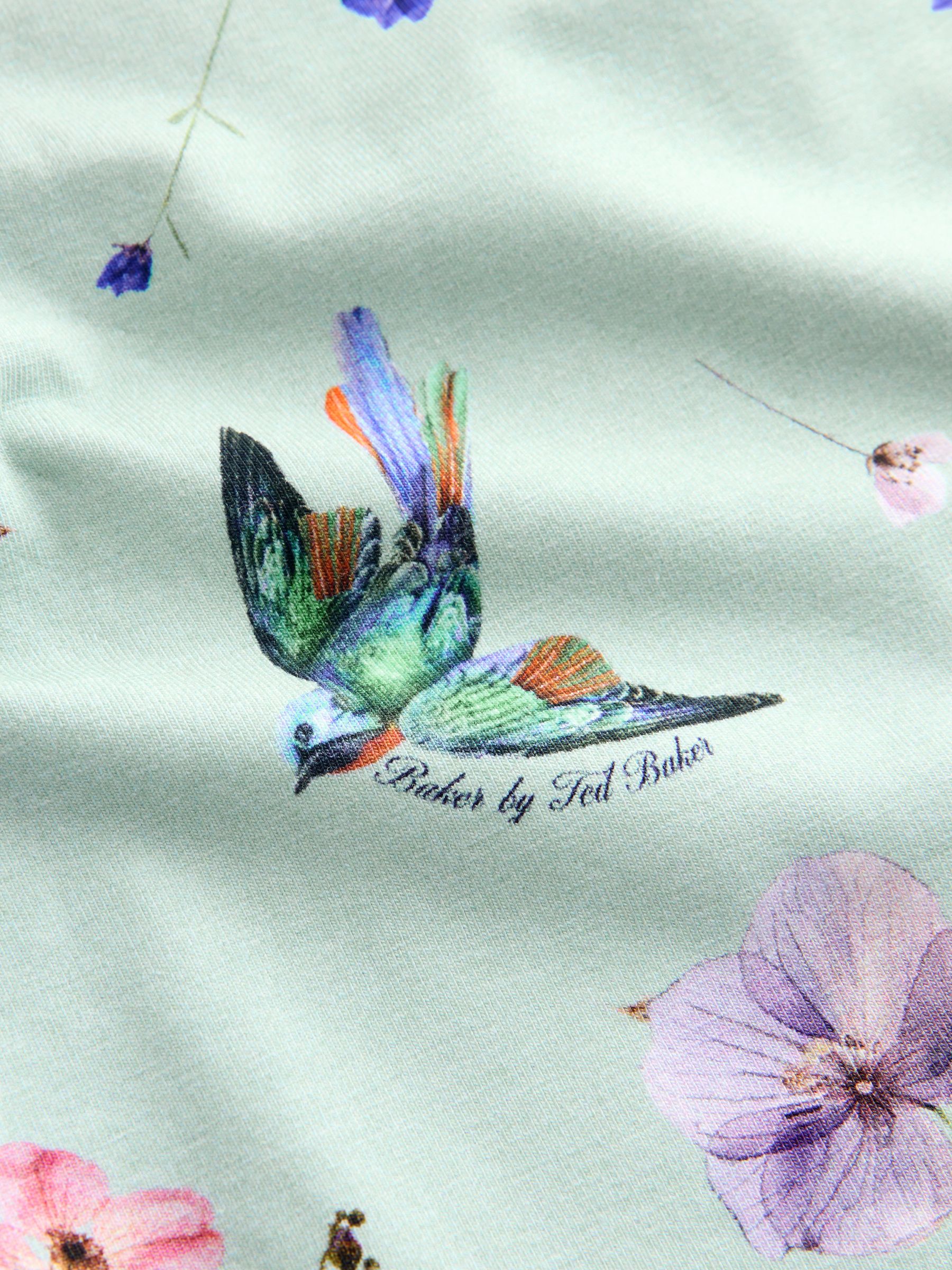 Mintgroen - Baker by Ted Baker jersey-jurk met ruches