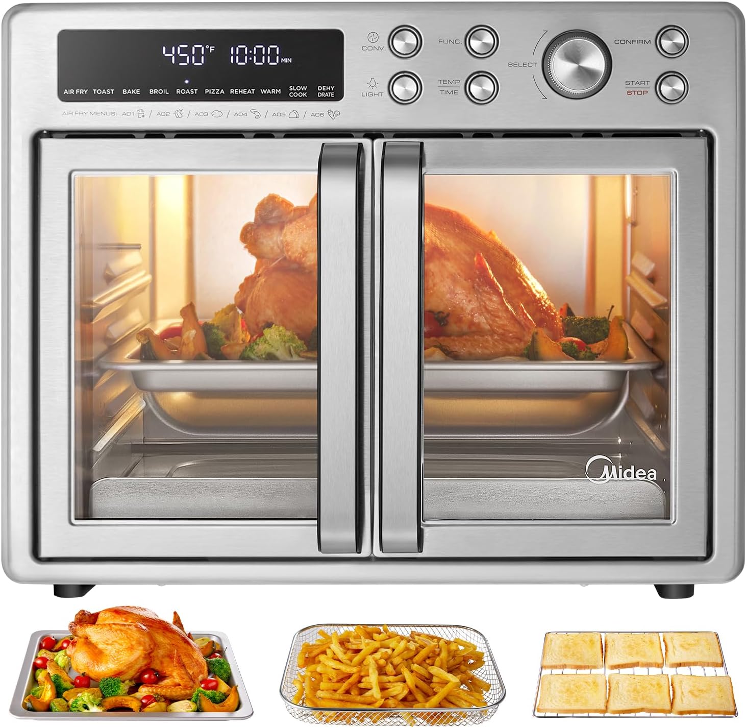 Midea Four grille-pain à porte française 26.4 litres Air fryer