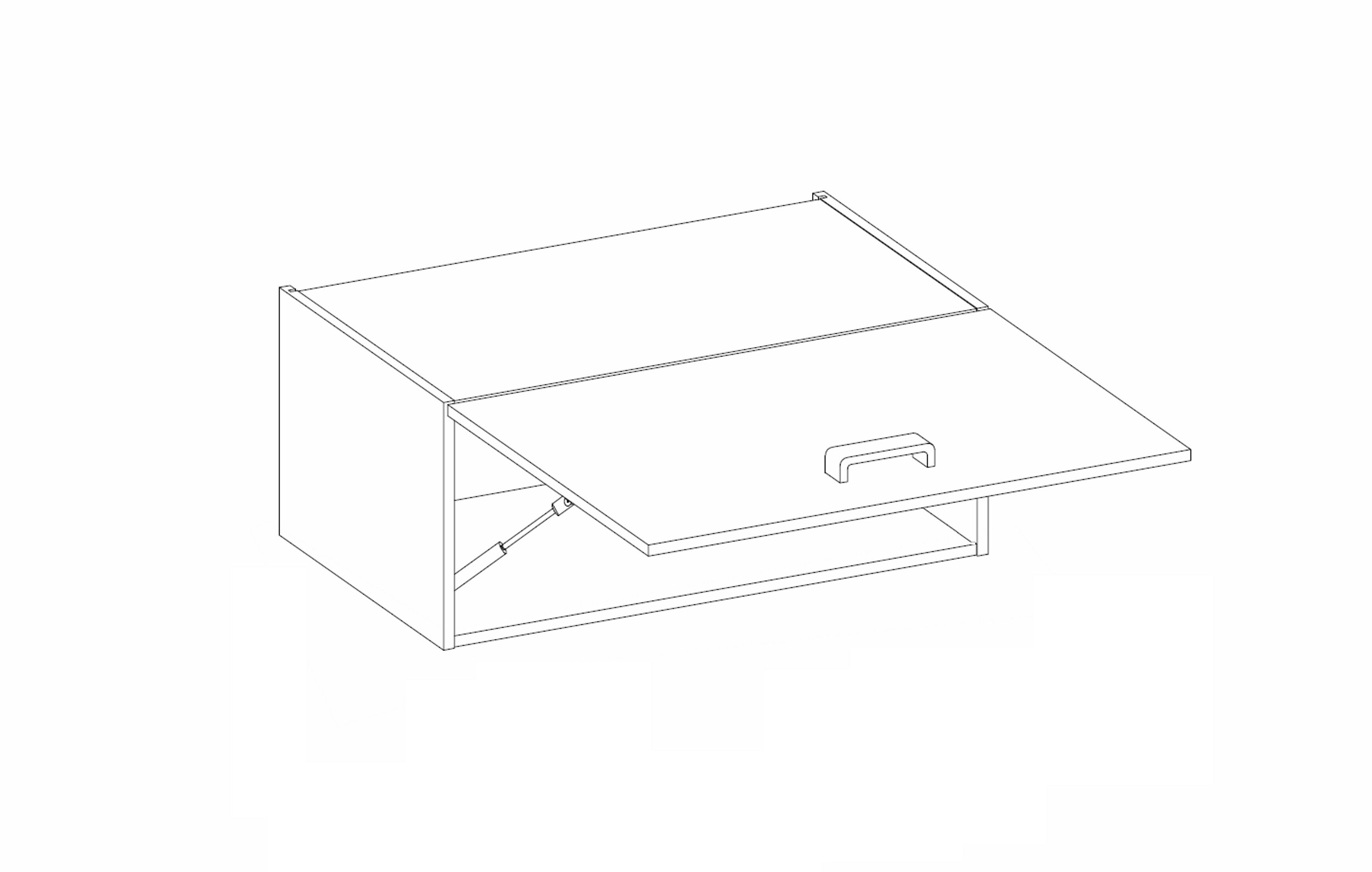 Vigo Aufsatzschrank Hochschrank 80 cm Eiche Lancelot Matera Grau Küchenzeile