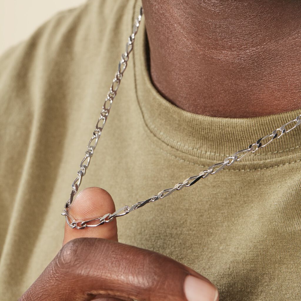Chaîne Anilo Maille Alternée Argent Blanc