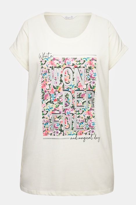 T-Shirt, oversized, farbiger Print, Rundhals