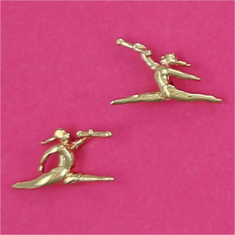 Boucles d'oreilles twirling baton saut - Plaqué or
