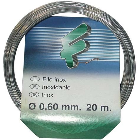 Fil d'acier inoxydable AISI 304 - ép.0.6 mm - L : 20 m - couronne