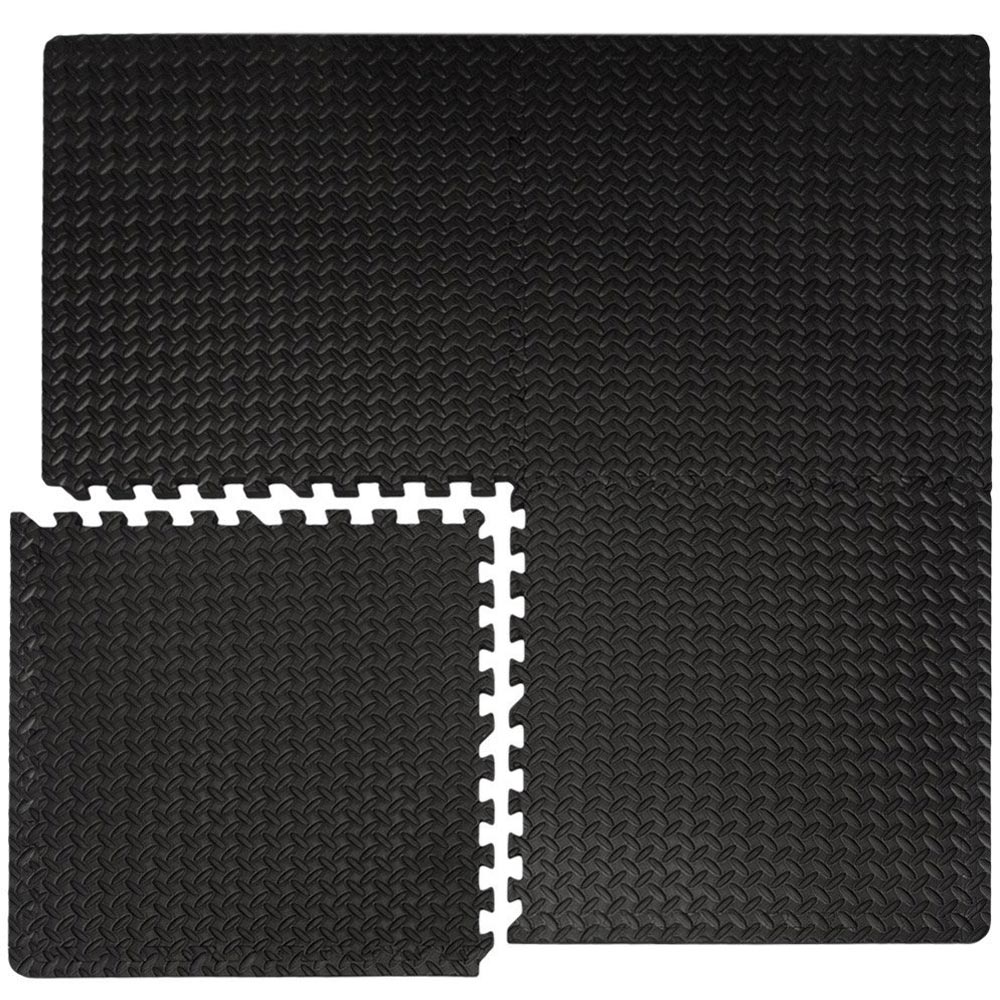 Set van 4 vloermatten met randen - 63x63x1cm trainingsmatten