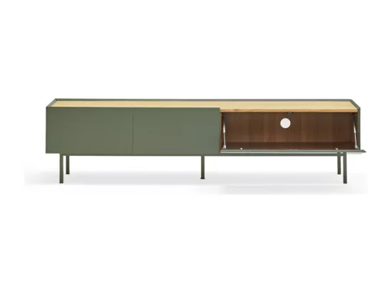 Arista - Meuble TV en bois 1 porte 2 tiroirs L180cm : Couleur - Vert amande
