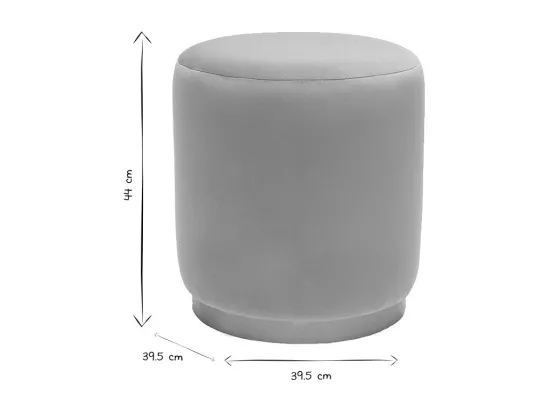 Pouf rond en velours taupe et métal doré D40 cm AMAYA