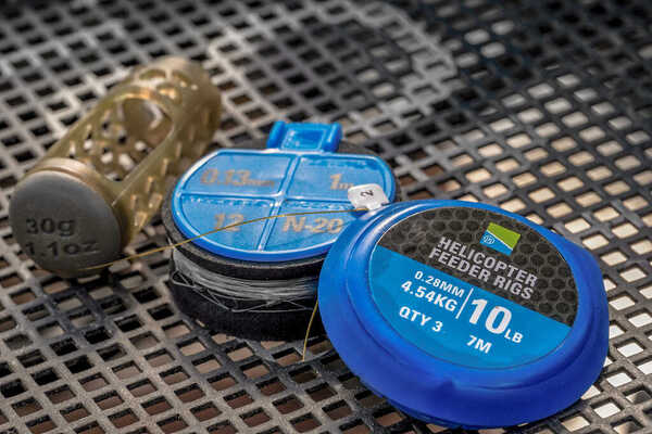 Bas de ligne Preston Helicoptère Feeder Rigs 0,28mm (4,54kg) (3 pièces)