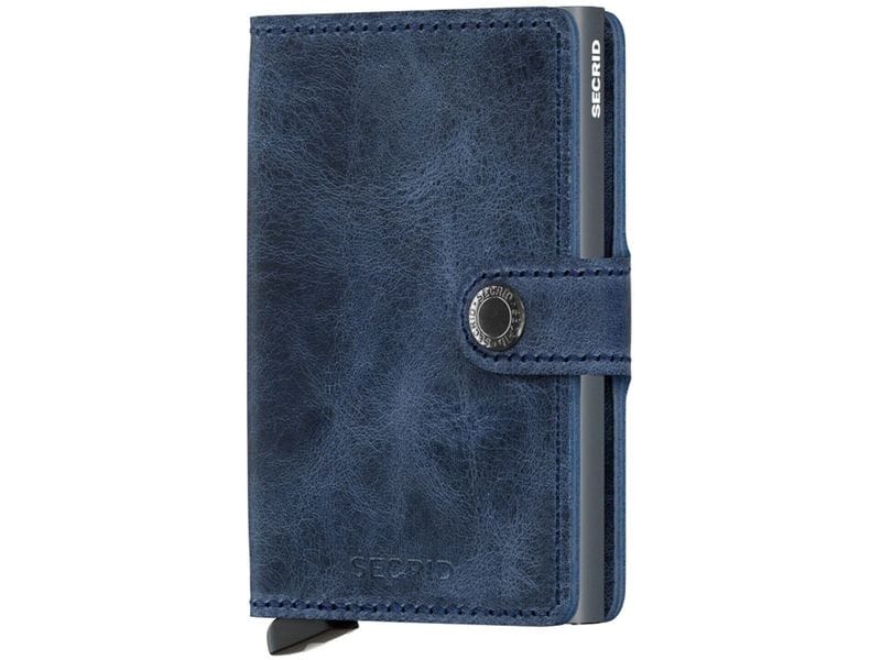 SECRID Portemonnaie Miniwallet Vintage Blue Noten- und Karten-Portemonnaie mit RFID-Schutz