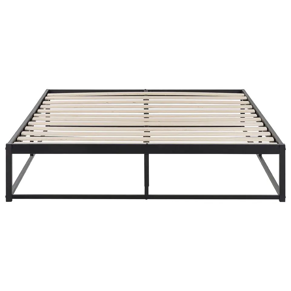 VIRY - Tweepersoonsbed - Zwart - 140 x 200 cm - Metaal