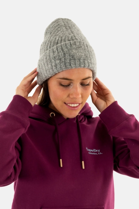 bonnets superdry rib knit 07q grey marl