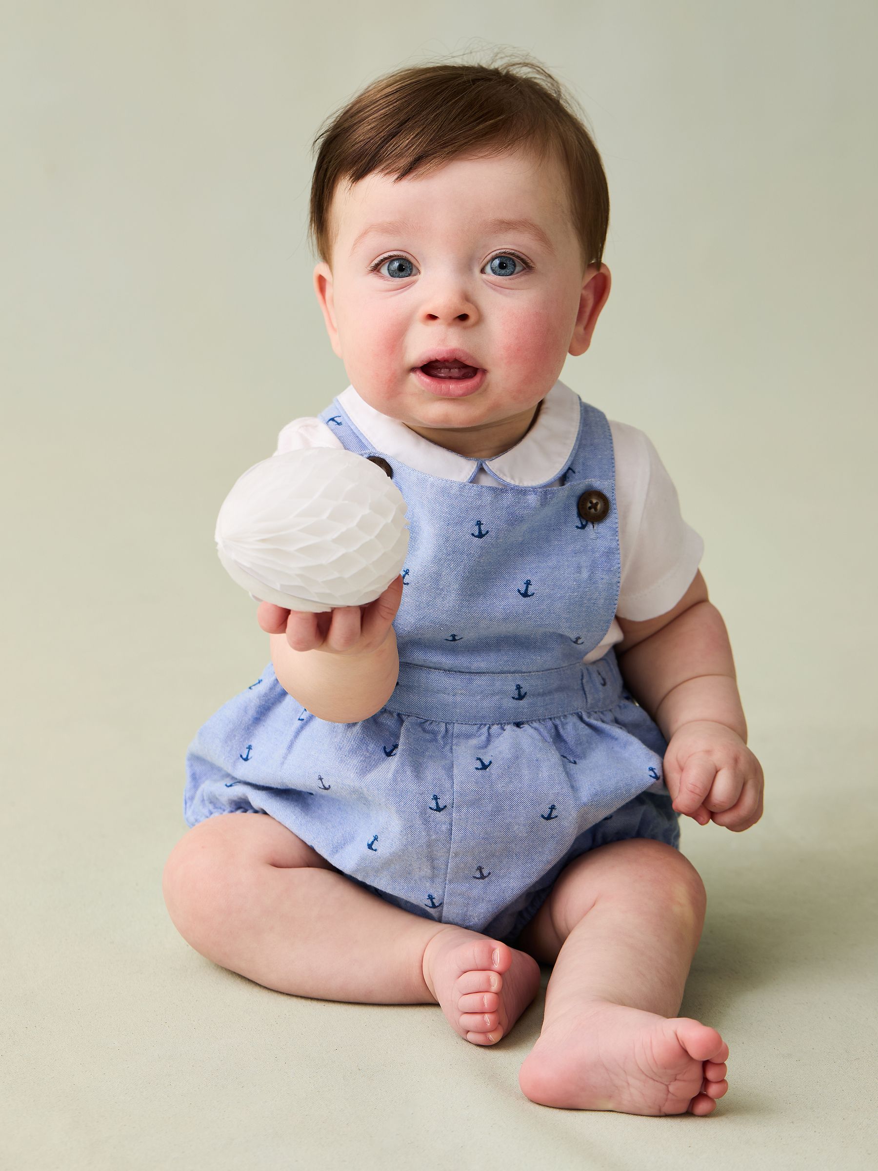 JoJo Maman Bébé 2-Piece Anchor Print Dungarees & Body Set
