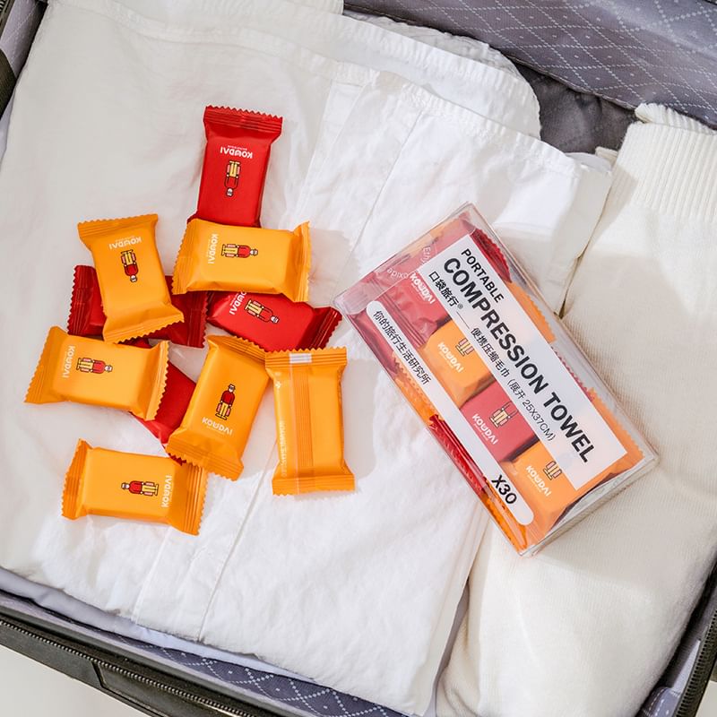 Evorest Bags - Set van 30: Reisgecomprimeerde gezichtshanddoekjes