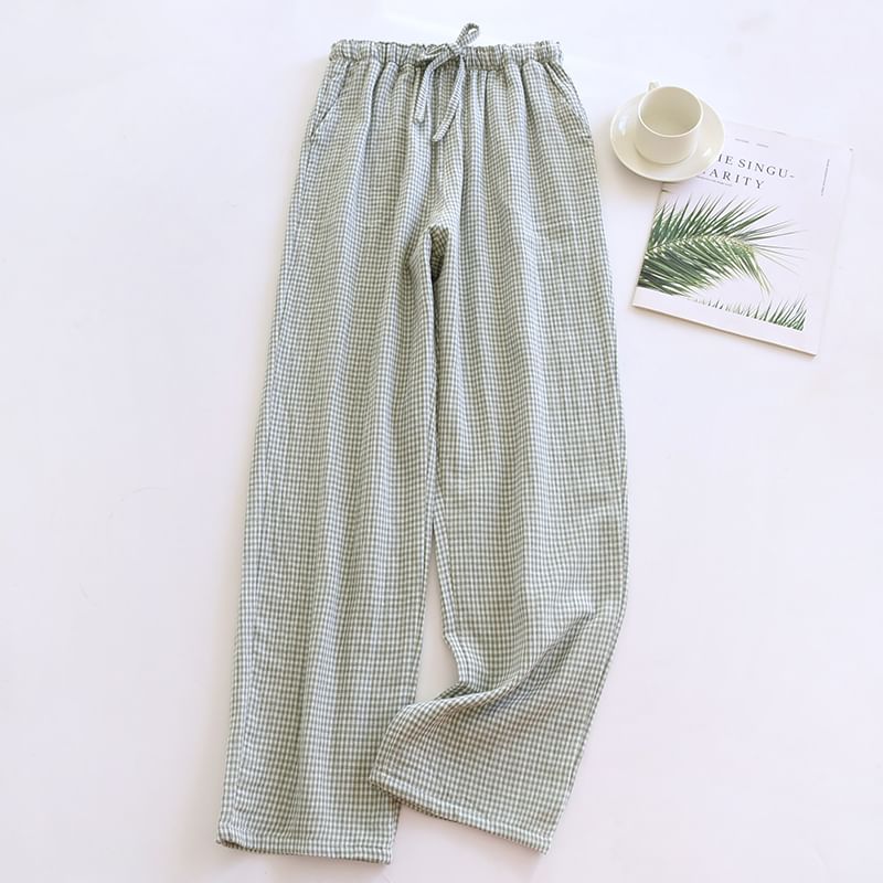 Dogini - Bijpassende pyjamabroek met hoge taille en ruitmotief (verschillende ontwerpen)