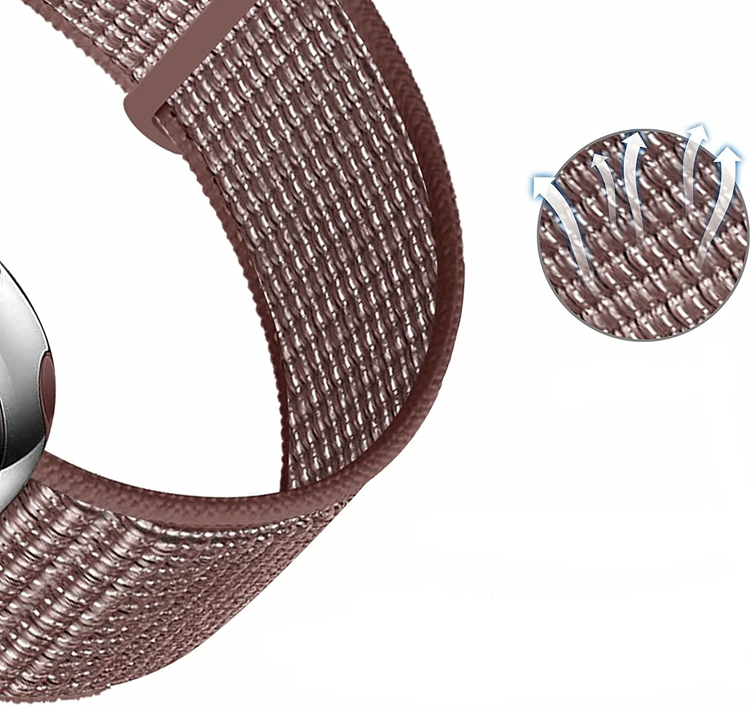 Apple Watch (49/46/45/44 mm) Nylon Ersatz Armband mit Klettverschluss (Gelenkumfang: 185-239mm) - Braun / Lila