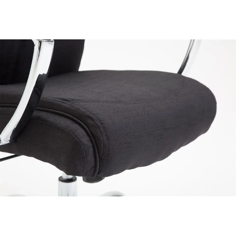 CLP Bureaustoel XL Vaud chroom Frame - Stof - zwart