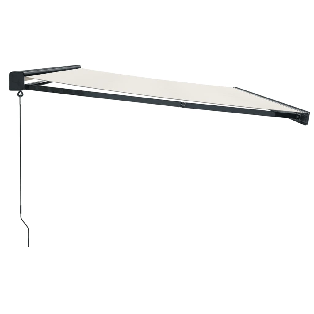 Auvent rétractable crème 5x3 m tissu et aluminium
