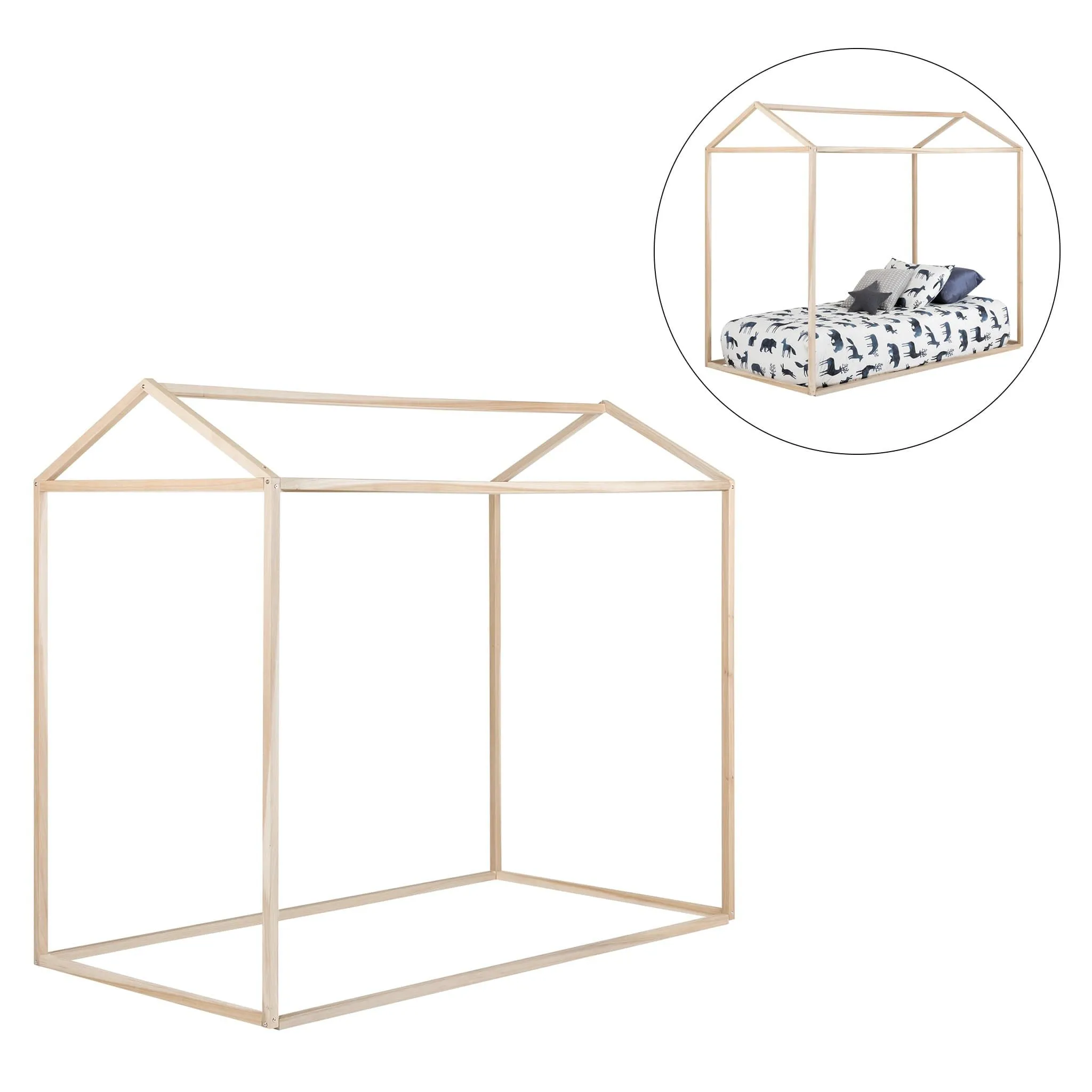 South Shore Lit Maison Lit Simple Sweedi - Bois Naturel
