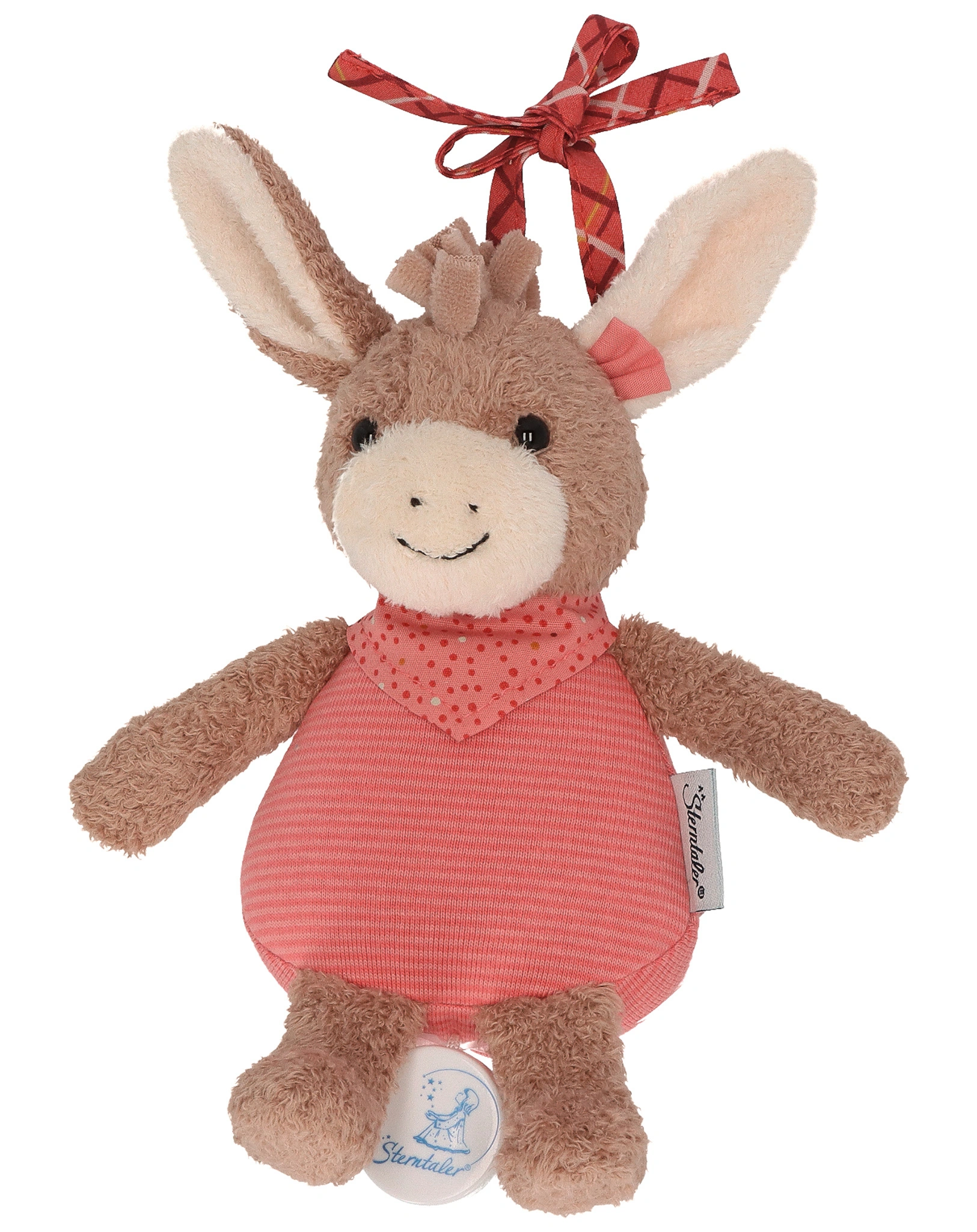 Spieluhr ESEL EMMILY (19 cm) in hellrot
