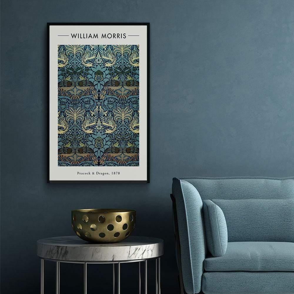 Walljar poster ingelijst - William Morris - Peacock and Dragon Poster ingelijst - 70 x 100 cm