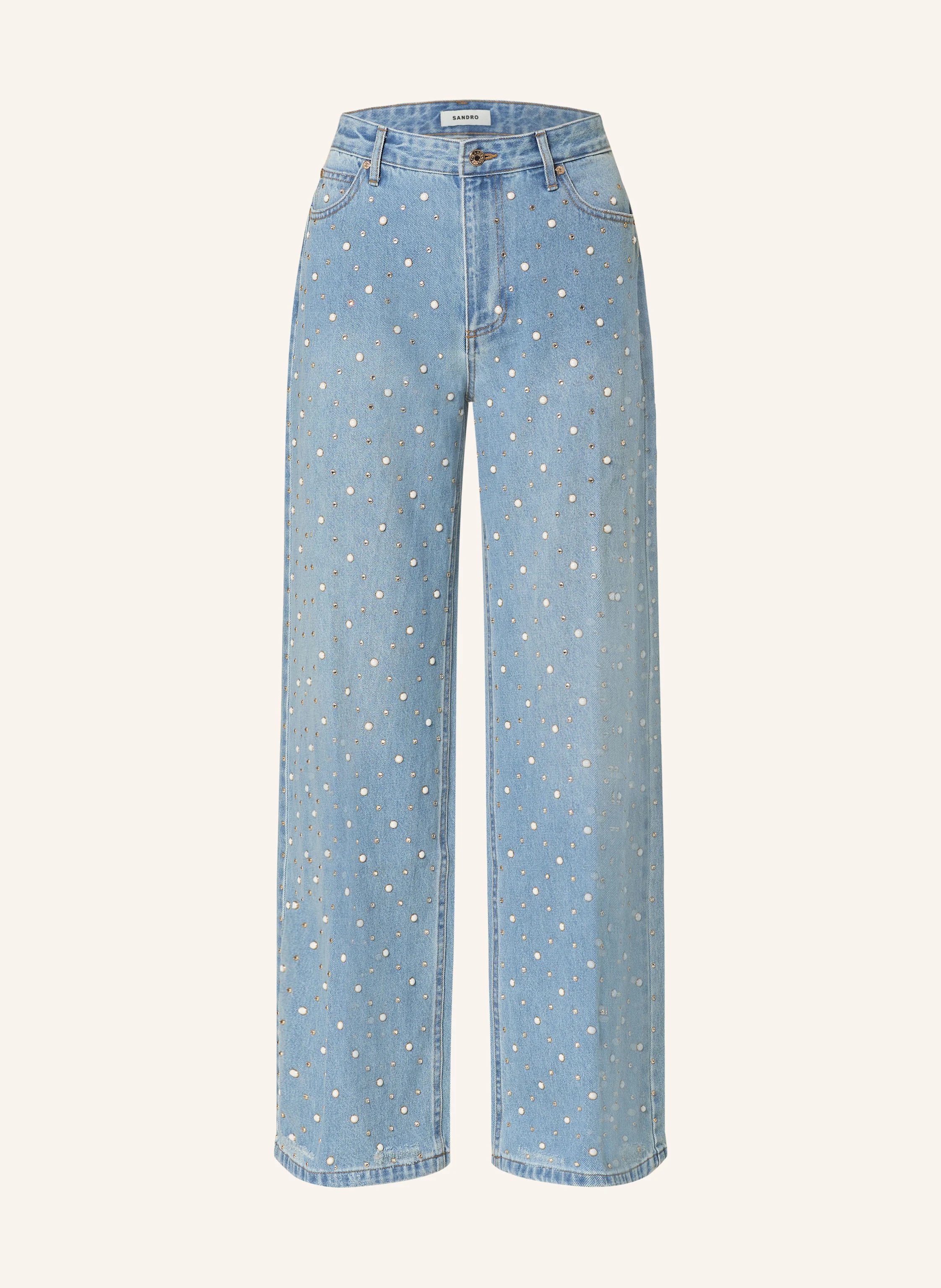 SANDRO Jeans mit Schmucksteinen