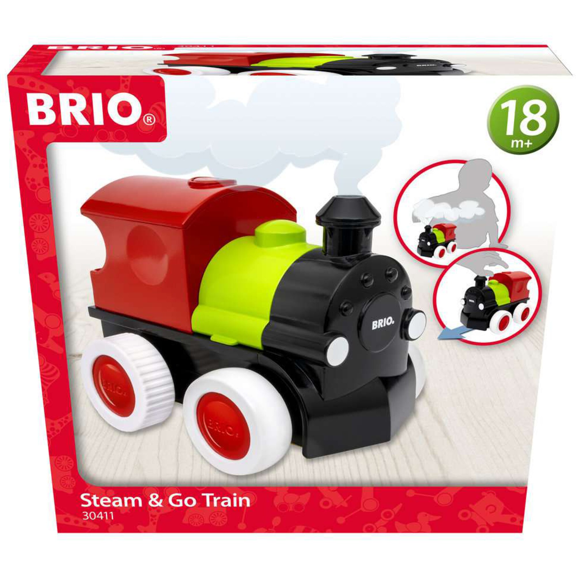 BRIO Spielfahrzeug Push & Go Zug mit Dampf