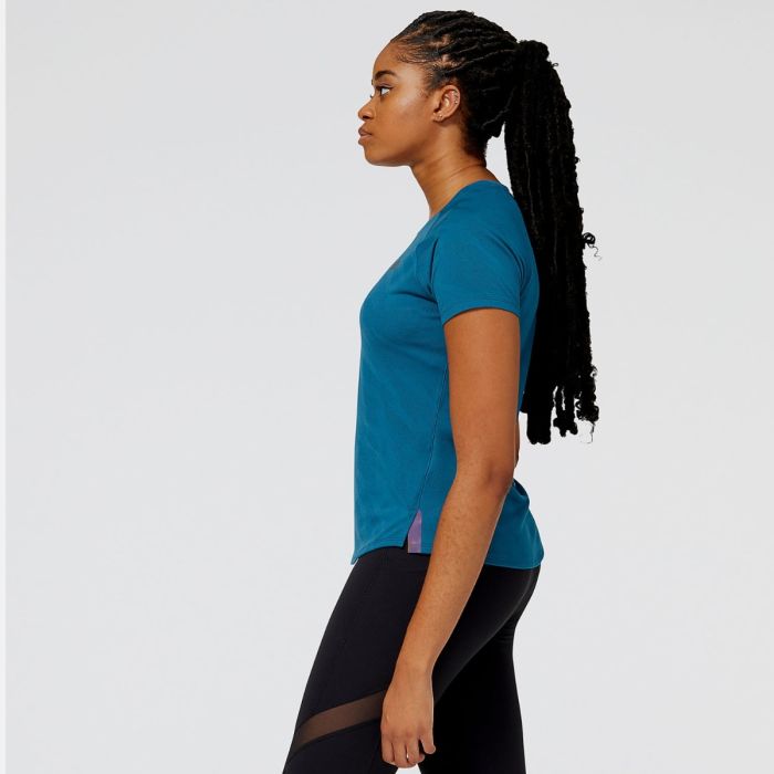 New Balance Dame T-shirts Q Speed Jacquard Short Sleeve Blå