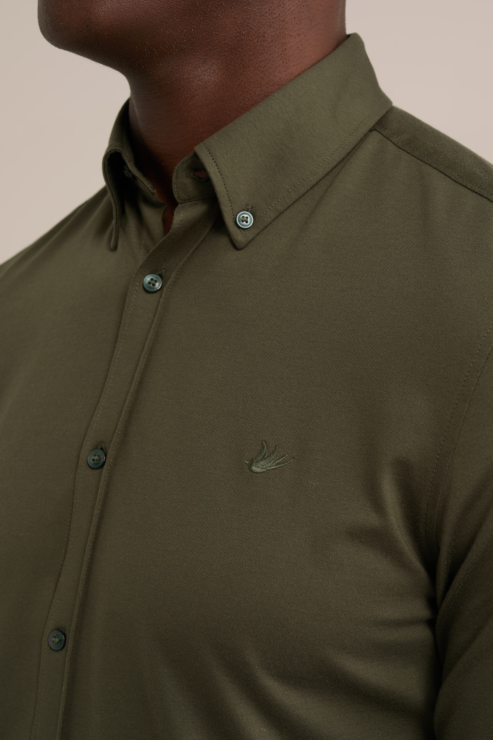 jersey overhemd met stretch WE Fashion Donkergroen