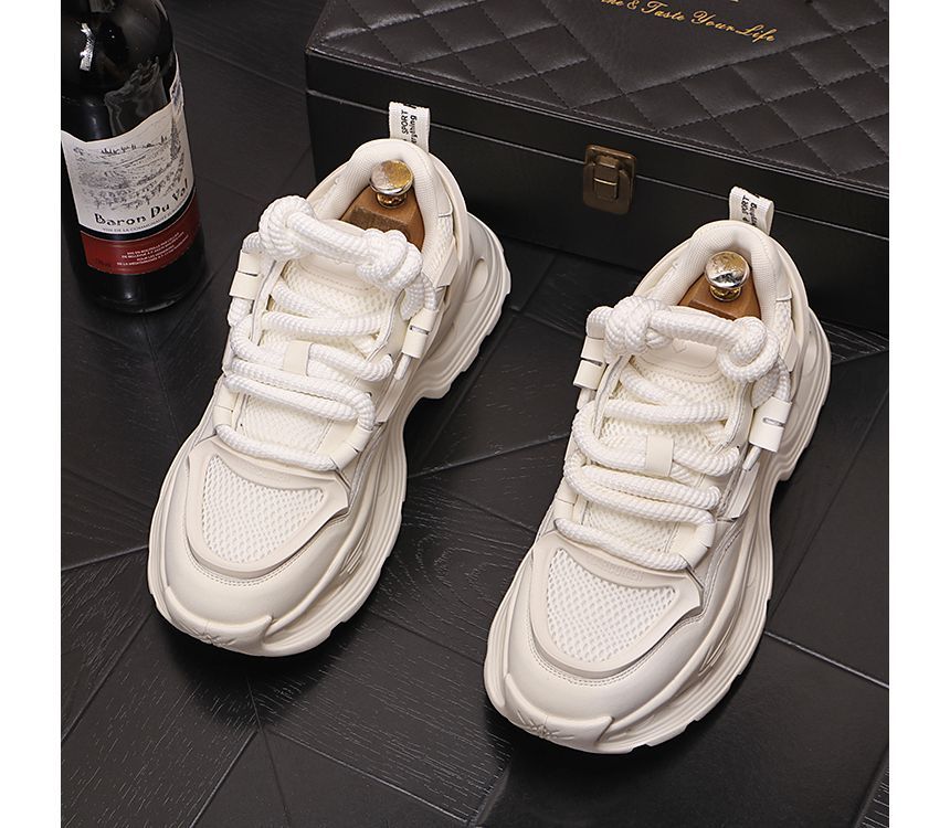 Mr Ozera - Mesh Panel Veterschoenen Platform Sneakers