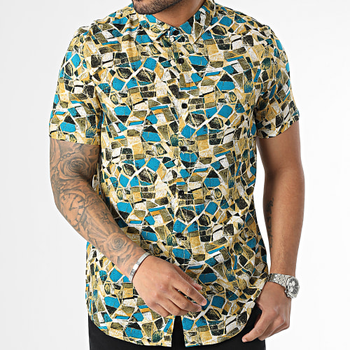 Chemise Manches Courtes Beige