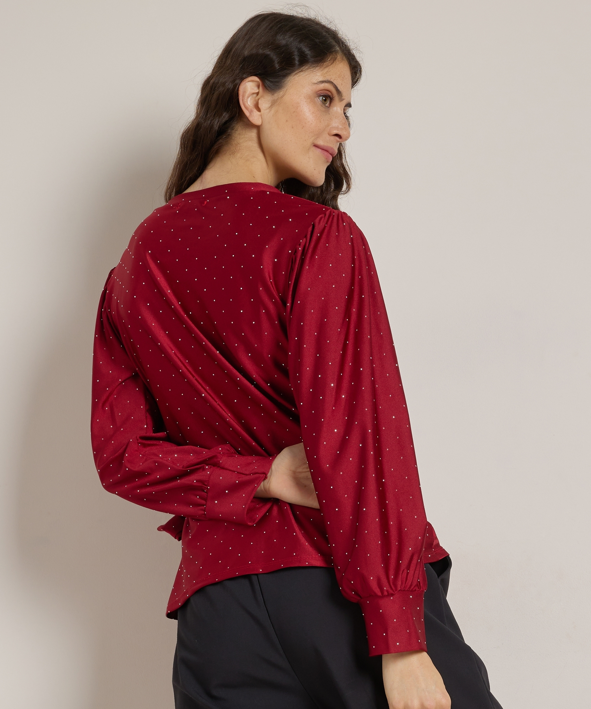 glitter top met strik