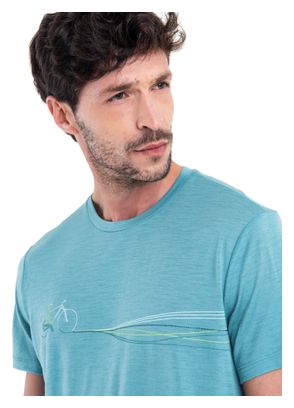 T-Shirt Technique Icebreaker Merinos 150 Tech Lite III Cadence Paths Bleu