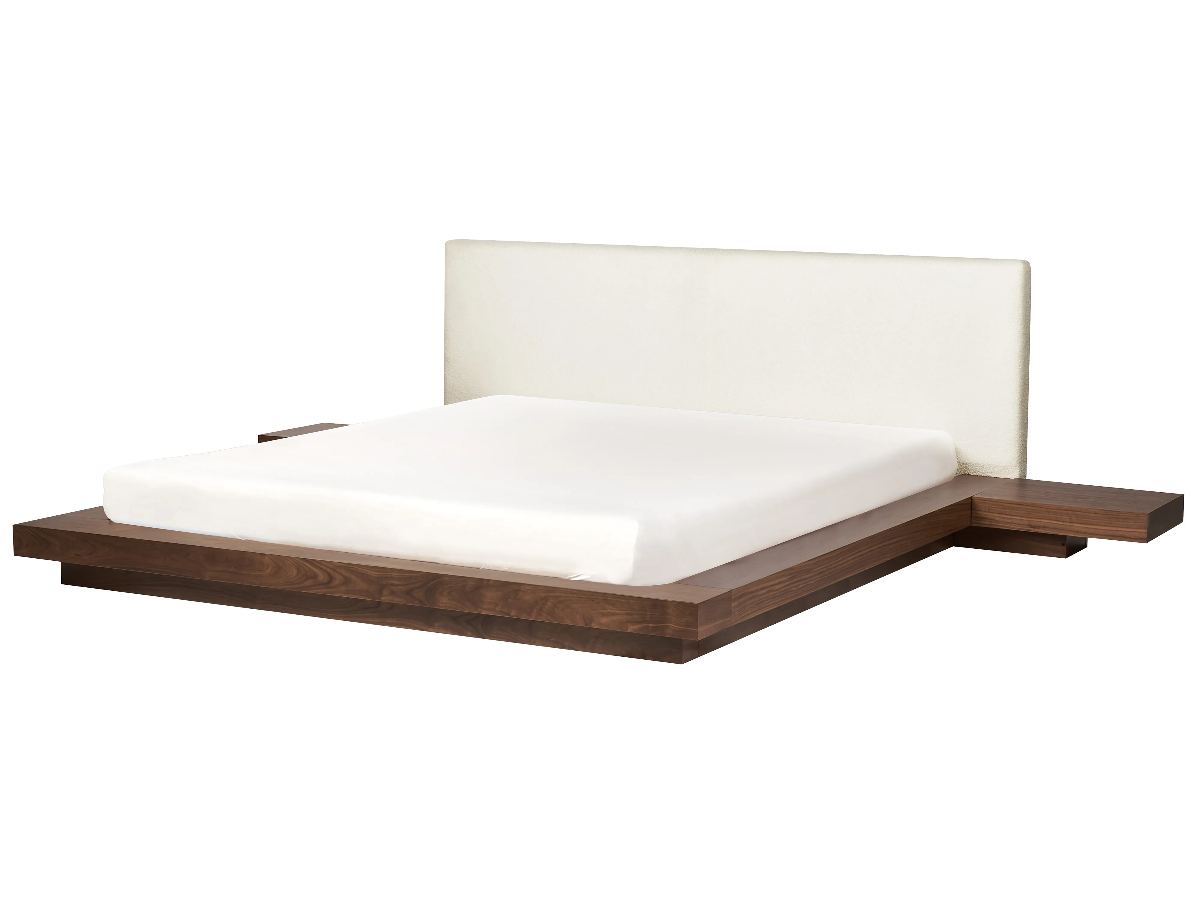 Bed Bouclé ZEN 180 x 200 cm Bruin essenhout