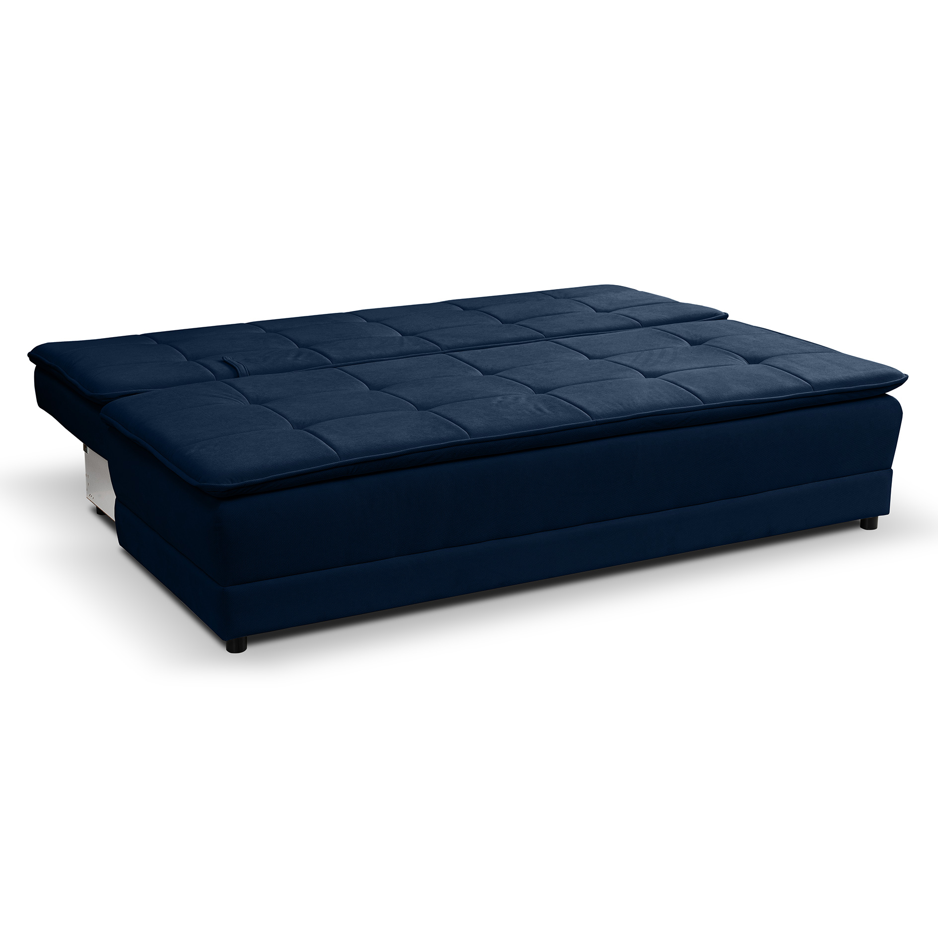 Schlafsofa - navy - Velvet - Liegefunktion und Staukasten
