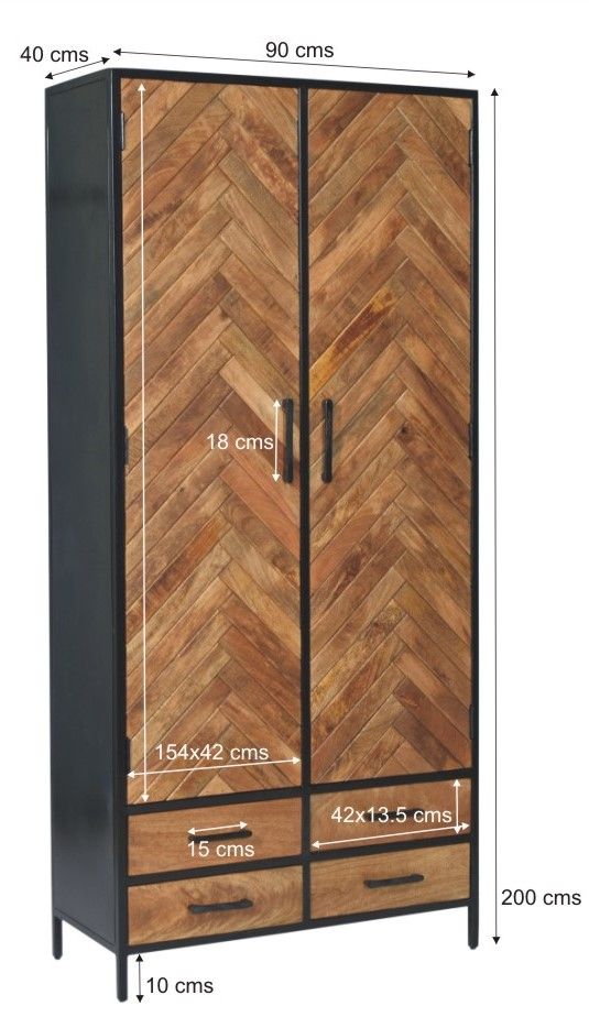 Bergkast Brooklyn B90 x D40 x H200 cm