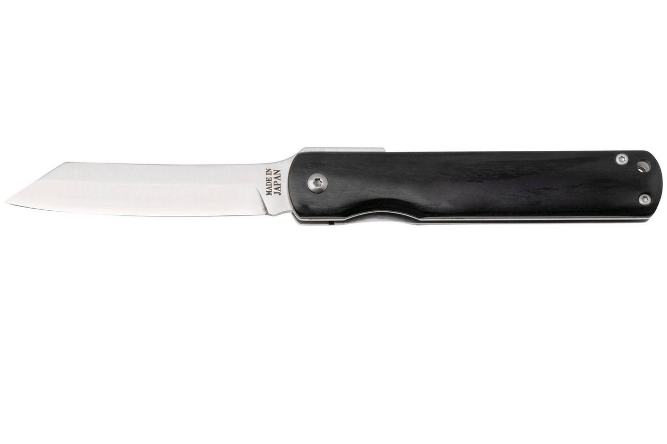 Higonokami zakmes 8 cm HIGOLNRBL Linerlock Black Pakkawood, gelamineerd staal