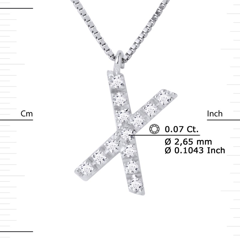 Collier ALPHABET Diamants 0,07 Cts  LETTRE 