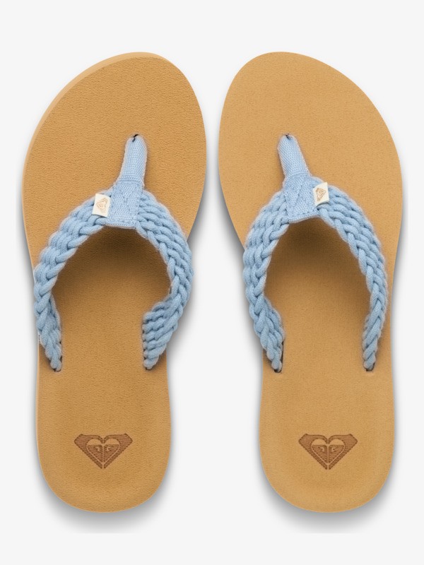 Porto Tongs compensées Bleu Femme
