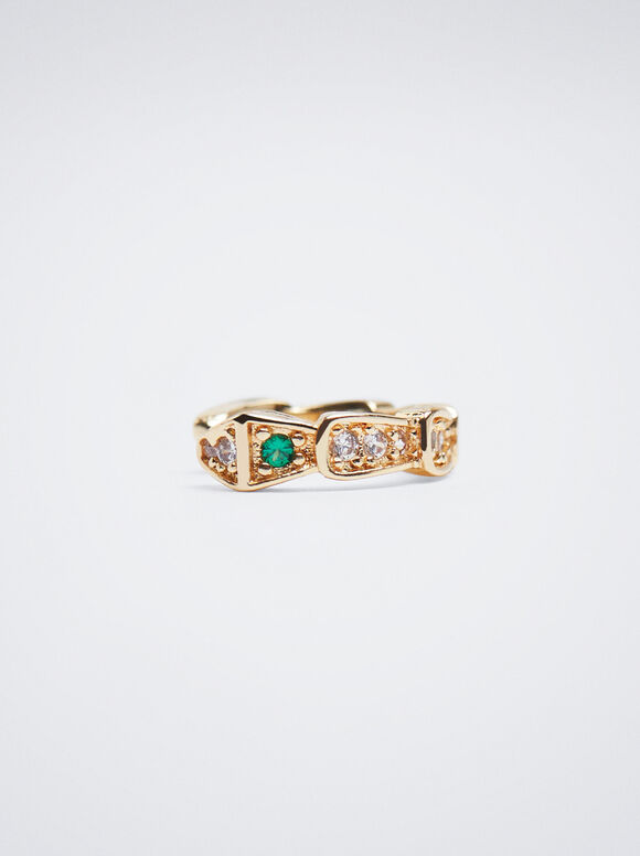 Brinco de pressão com Circonitas - Dorado