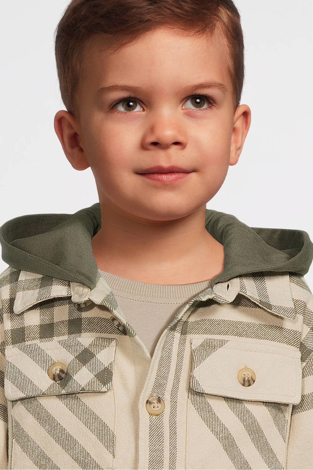 NAME IT overshirt met capuchon NMMOSOM ecru/groen
