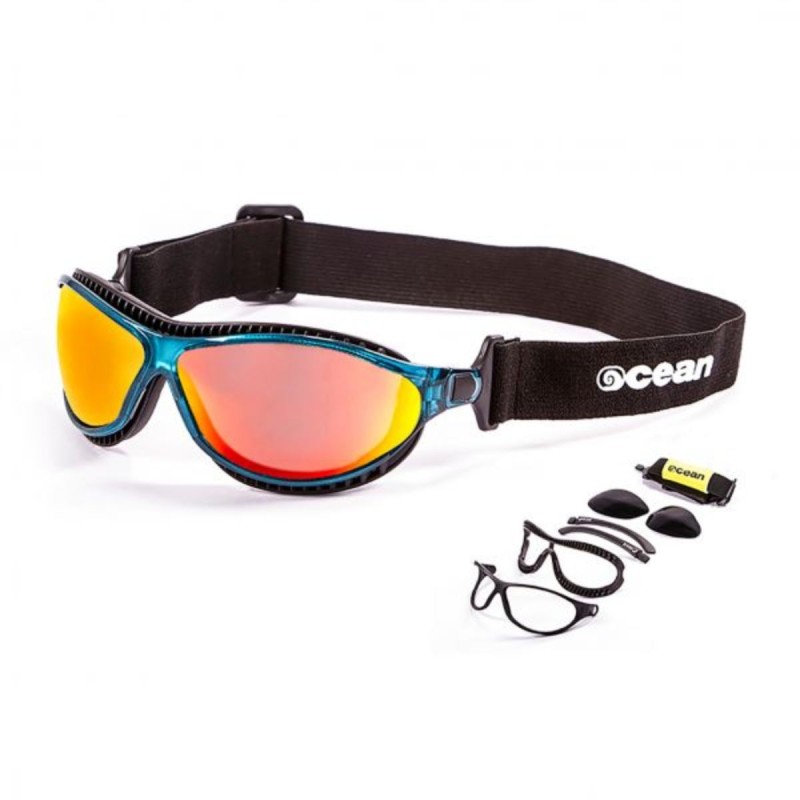 Lunettes Sports Ocean Sunglasses Tierra de Fuego - Bleu Verres Rouge - The Corner Shop