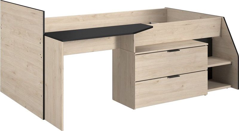 Parisot - Milky - Hoogslaper - Eikenkleur/Zwart - Wit Grepen - Extra Bergruimte