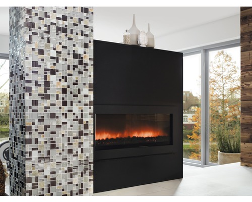 Glasmozaïek met natuursteen XCM MC619 grijs/bruin 30x30 cm
